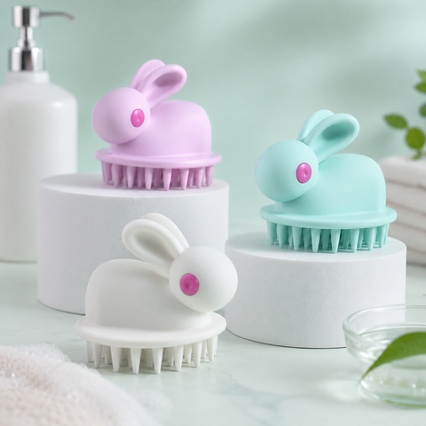 Soft Rubber Shampoo Brush for Kids' Scalp Massage