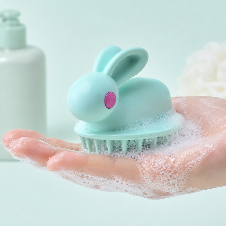 Soft Rubber Shampoo Brush for Kids' Scalp Massage