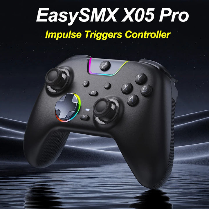EasySMX X05 Pro Impulse Triggers Controller Compatible with PC/Switch/Android/iOS Phone/TV/Steam, Mute Button, Rumble Motors