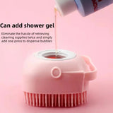 Soft Silicone Dog Bathing Brush Pet Massage Shampoo Dispenser Rubber Bristle Sower Grooming Tool for Dogs And Cats