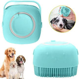 Soft Silicone Dog Bathing Brush Pet Massage Shampoo Dispenser Rubber Bristle Sower Grooming Tool for Dogs And Cats