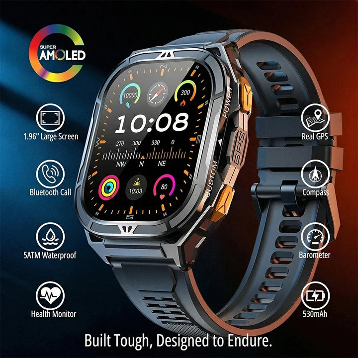 Rislnquord 1.96-Inch AMOLED GPS Smartwatch