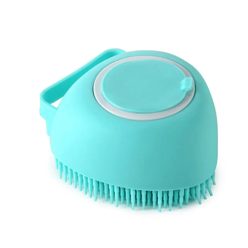 Soft Silicone Dog Bathing Brush Pet Massage Shampoo Dispenser Rubber Bristle Sower Grooming Tool for Dogs And Cats